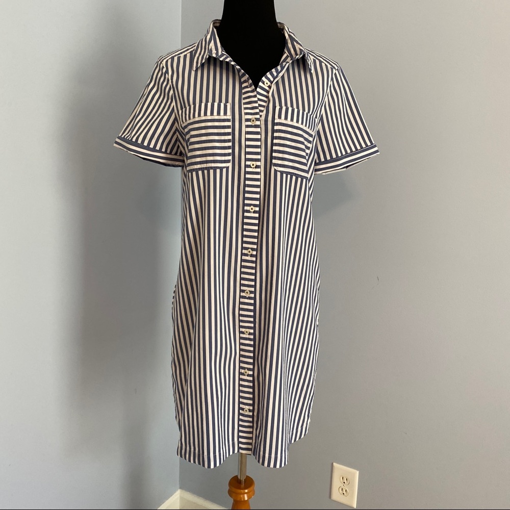 Vineyard Vines Margo Shore Seersucker Striped Shirt Dress - Size: 10